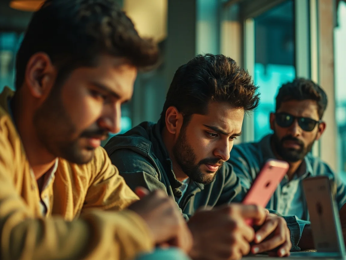 Group of cricket enthusiasts discussing fantasy team selection