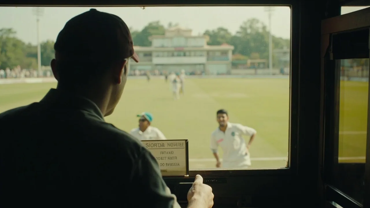 Live cricket scoreboard in editorial light